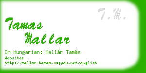 tamas mallar business card